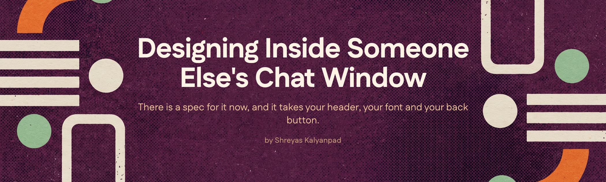 Cover art for Designing Inside Someone Else's Chat Window